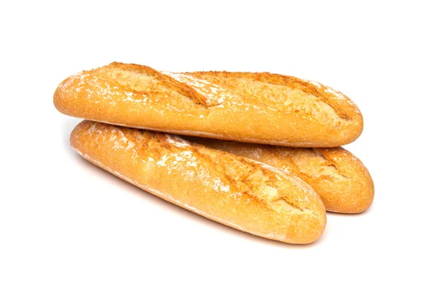 在白色背景上孤立的法式面包 — 图库照片