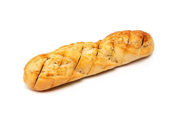 Γαλλική Μπαγκέτα Ψωμιού Απομονωμένη Λευκό Φόντο — Φωτογραφία Αρχείου