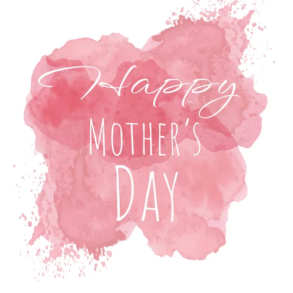 水彩斑斓的粉红是母亲节的贺卡 在白色背景上孤立的手绘插图 病媒Eps — 图库矢量图片