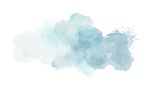 水彩青スプラッシュ手の背景を描いた ベクトルEps — ストックベクタ