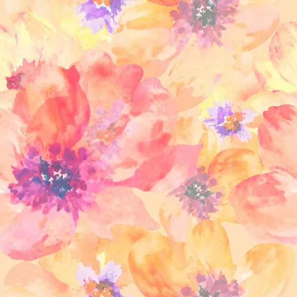 Aquarelle Motif Abstrait Sans Couture Illustration Florale Dessinée Main Eps — Image vectorielle