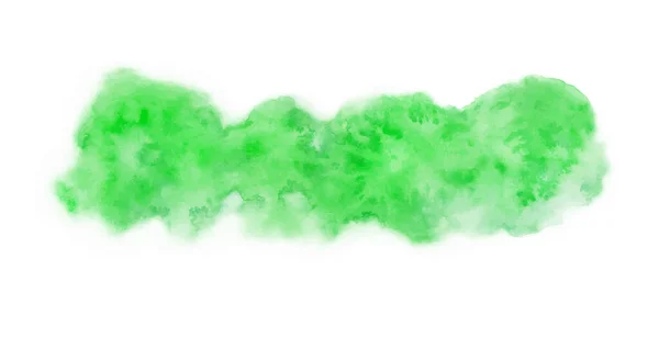 Acuarela Verde Abstracta Sobre Fondo Blanco Ilustración Dibujada Mano Aislada — Vector de stock