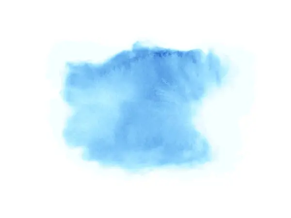 Mancha Acuarela Azul Abstracta Aislada Sobre Fondo Blanco Ilustración Hecha — Vector de stock