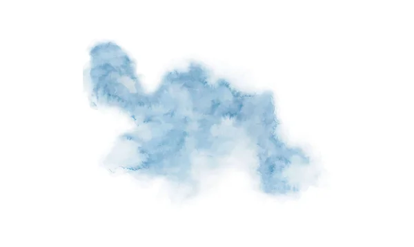 Mancha Acuarela Azul Abstracta Aislada Sobre Fondo Blanco Ilustración Hecha — Vector de stock