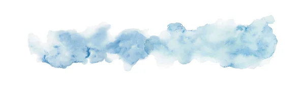 Mancha Azul Acuarela Abstracta Aislada Sobre Fondo Blanco Ilustración Dibujada — Vector de stock