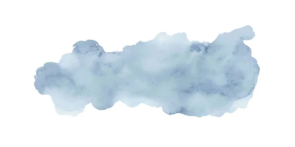 Mancha Azul Acuarela Abstracta Aislada Sobre Fondo Blanco Ilustración Hecha — Vector de stock