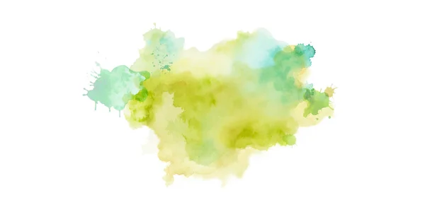 Mancha Aquarela Abstrato Colorido Isolado Fundo Branco Ilustração Desenhada Mão — Vetor de Stock
