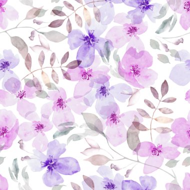 Çiçeksiz suluboya desen. El çizimi resimleme beyaz arkaplanda izole edildi.