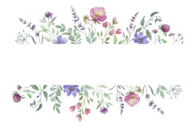 Çiçek desenli suluboya. El çizimi çizimi. Vektör EPS.