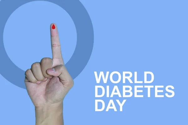 Visão Superior Inscrição Mundo Diabetes Dia Gesto Mão Com Gota — Fotografia de Stock