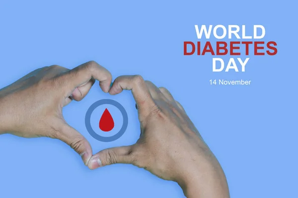 Visão Superior Inscrição Mundo Diabetes Dia Gesto Mão Com Gota — Fotografia de Stock