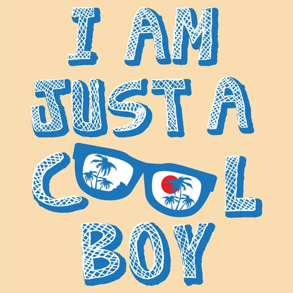 Cooler Junge Mit Brille Typografie Shirt Grafik Vektoren Illustration Für — Stockvektor