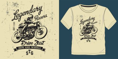 Motosiklet Sürüşü Hızlı Özel Motor Vektör Grafikleri, T-shirt ve Poster için Yapıştırma veya Yazdırma için, motosiklet illüstrasyonlu hızlı slogan