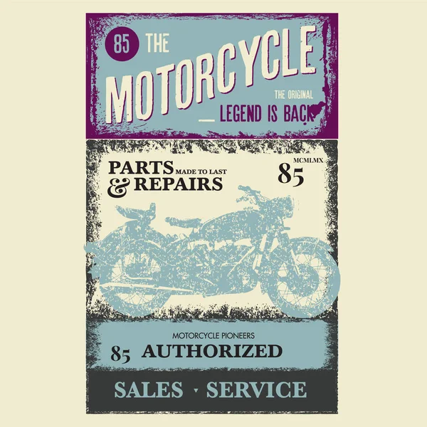 Shirt Motocicleta Vintage Ilustração Vetorial Gráfica Tipografia Impressão Shirt —  Vetores de Stock