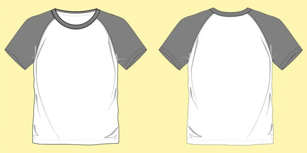 Langarm Shirt Vorlage Für Männer Reglan Stil Vorder Und Rückansicht — Stockvektor