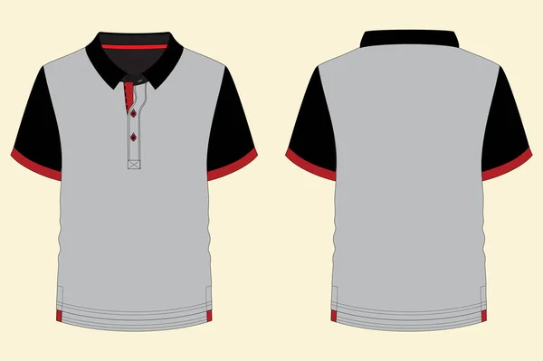 Σκούρο Γκρι Κοντομάνικο Polo Shirt Σχεδιασμός Λευκό Φόντο Προβολή Εμπρός — Διανυσματικό Αρχείο