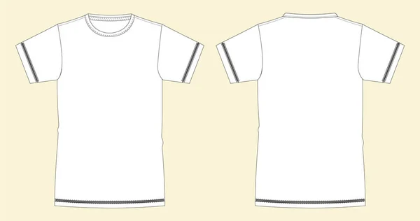 Shirt Bambini Illustrazione Modello Vettoriale Vista Anteriore Posteriore — Vettoriale Stock