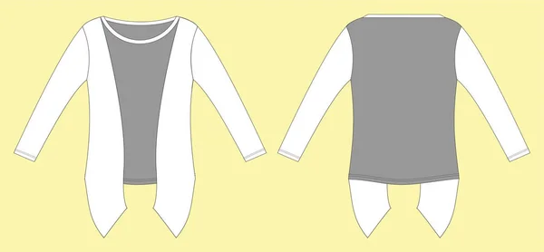 Con Ragazze Design Shirt Modelli Carino Shirt Vestito Con Apertura — Vettoriale Stock