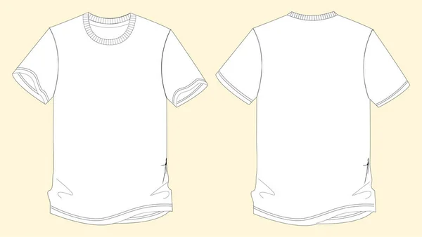 Weißes Kurzarm Shirt Versuchung Auf Grauem Hintergrund Vorder Rück Und — Stockvektor