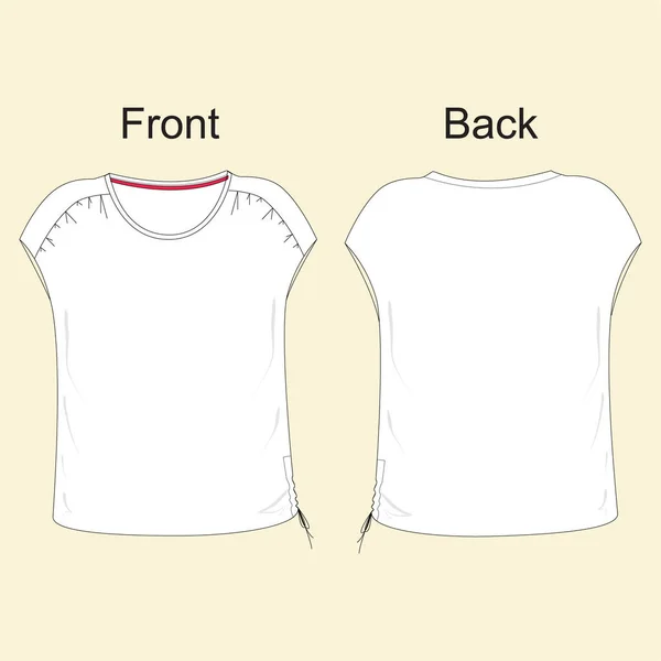 Camiseta Sketch Plano Para Chicas Dibujo Técnico Camisetas Moda Para — Archivo Imágenes Vectoriales