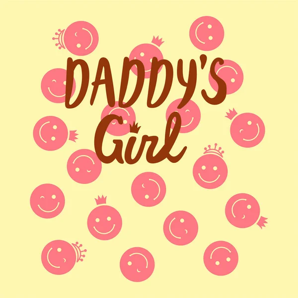 Papa Mädchen Smiley Gesicht Vektor Illustration Für Druck — Stockvektor