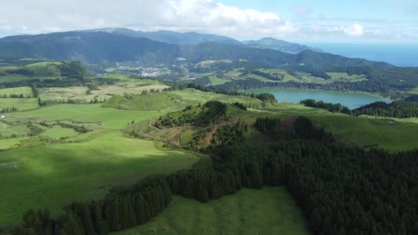 Bela Vista Aérea Ilha São Miguel Açores Imagens Alta Qualidade — Vídeo de Stock