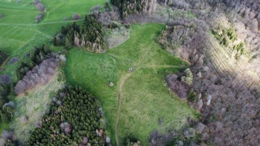 drone foptags of beautifull landsacpe of german mountains and hills in the rhoen.Platzer Kuppe 737m N.N.