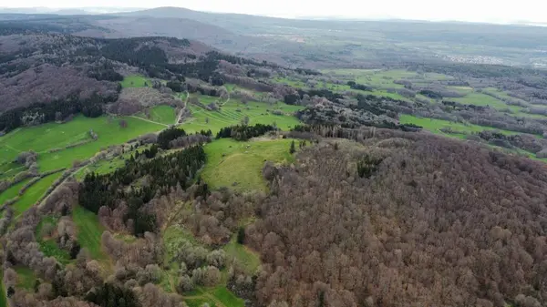 Drone Foptags Hermoso Landsacpe Montañas Alemanas Colinas Roen — Foto de Stock