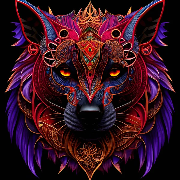 tribal wolf tribal tattoo