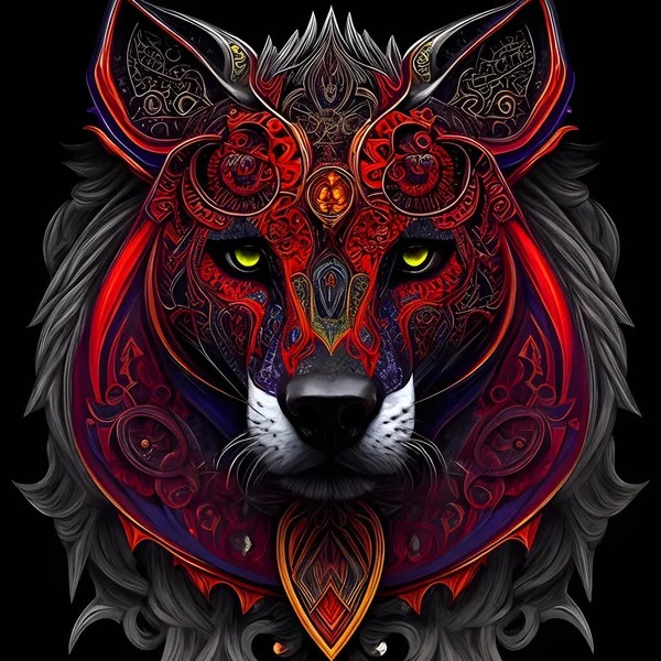 tribal wolf tribal tattoo
