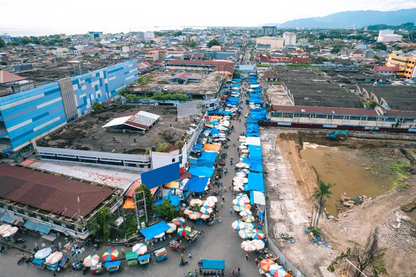 Vista Aérea Tradicional Centro Comercial Mercado Mercado Cidade Padang — Fotografia de Stock