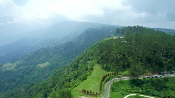 Pandangan Udara Tentang Atmosfer Alami Kabupaten Agam Puncak Lawang Sumatra — Stok Video