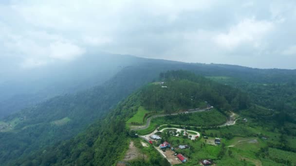 Pandangan Udara Tentang Atmosfer Alami Kabupaten Agam Puncak Lawang Sumatra — Stok Video