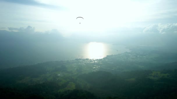 Vista Aérea Atração Parapente Puncak Lawang Agam Regency West Sumatra — Vídeo de Stock