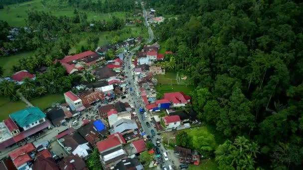 Etablera Flygbild Kumpulan Bonjol District Pasaman West Sumatra — Stockvideo