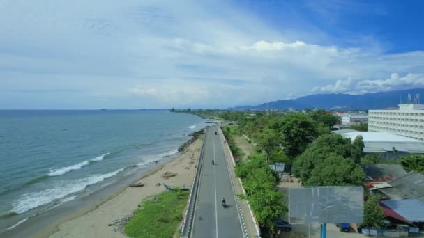 Pemandangan Jalan Udara Tepat Belakang Hotel Pangeran Beach Padang — Stok Video