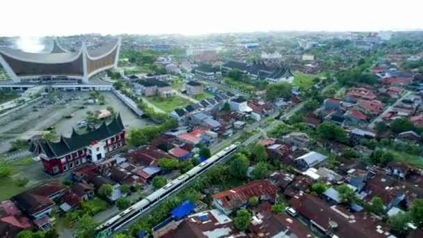 Establezca Gran Mezquita Sumatra Occidental Mezquita Más Grande Sumatra Occidental — Vídeo de stock