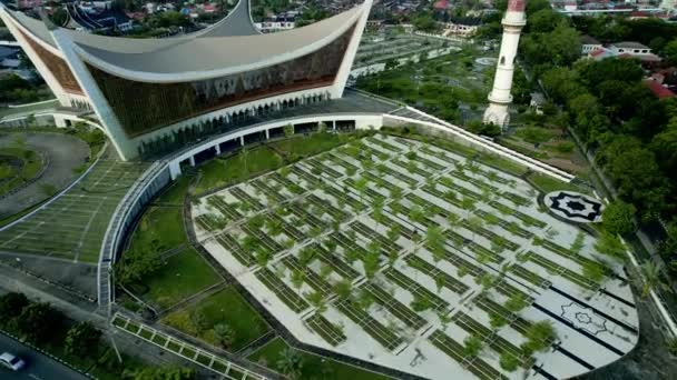 Gran Mezquita Sumatra Occidental Mezquita Más Grande Sumatra Occidental Que — Vídeos de Stock
