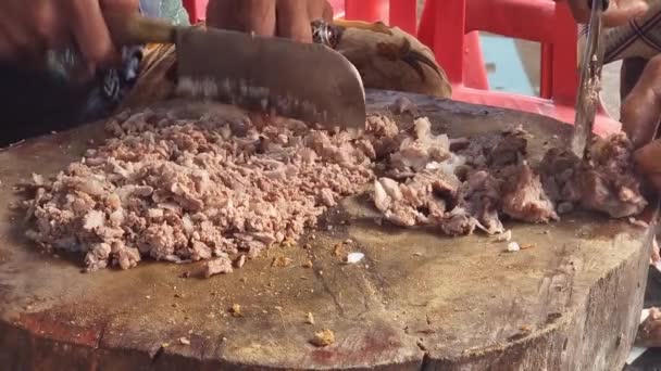 Wieprzowina Mielona Produkcji Lawaru Balijskiego — Wideo stockowe