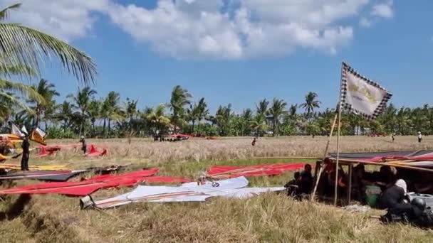 Bali May 2023 Balinese Traditional Kites Festival Competitions — Stock Video