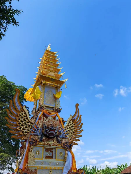 Torre Cremação Bade Com Esculturas Balinesse Tradicionais Para Ngaben — Fotografia de Stock