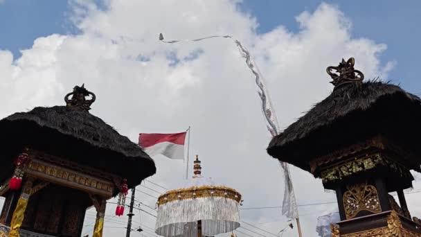Drapeau Indonésien Août Drapeau Balinais Umbul Umbul — Video