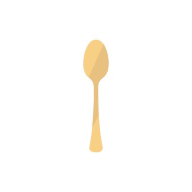 Kitchen spoon, cutlery, wooden spoon, silhouette, vector illustration