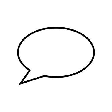 Speech bubble, speech balloon, chat bubble line art vector icon for apps
