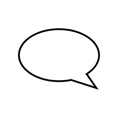 Speech bubble, speech balloon, chat bubble line art vector icon for apps