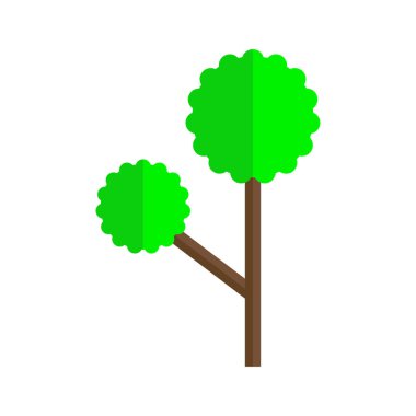 flat tree linear icons, cartoon tree - vector.