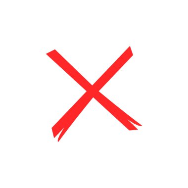 Red cross check mark vector. Icons 