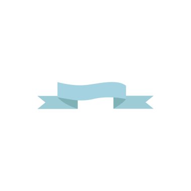 Blue ribbons. Vector flat style ribbon.