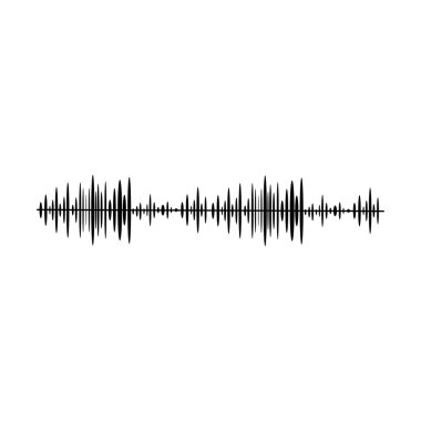Black sound waves. Music audio frequency, voice line waveform, electronic radio signal, volume level symbol. Vector curve radio waves