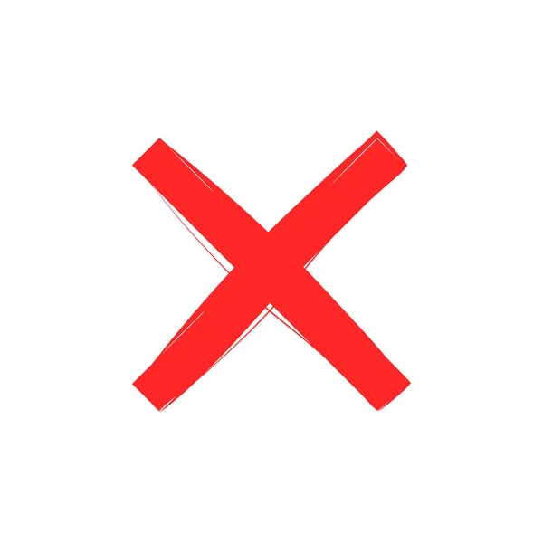 Red cross check mark vector. Icons 